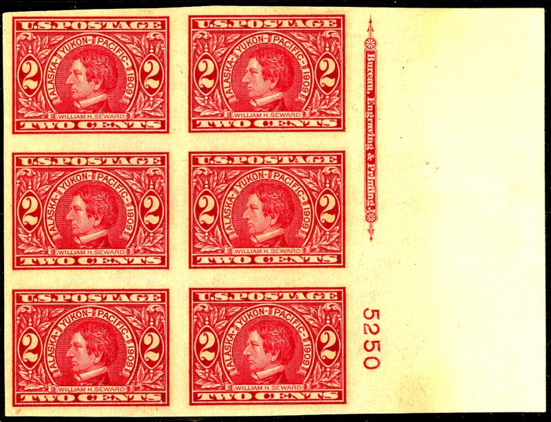 U.S. #371 MINT PL# BLOCK OG NH