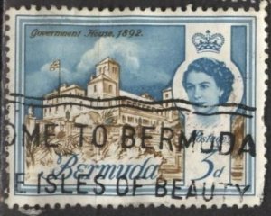 Bermuda 177 (used, rough edge right) 3p Government House (1962)