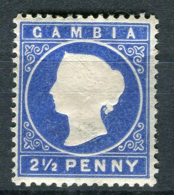 GAMBIA; 1886 classic QV Crown CA issue Mint hinged Shade of 2.5d. value