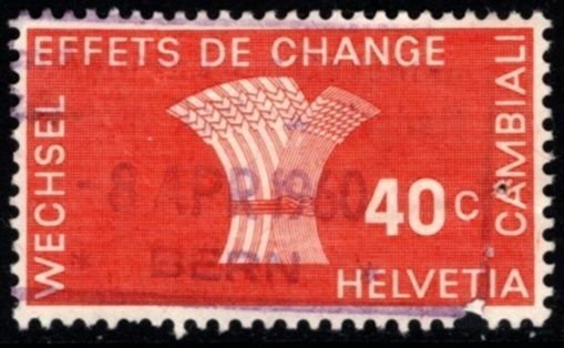 1939 Switzerland Revenue 5 Centime-50 Centime Bill of Exchange Lot/7 Used