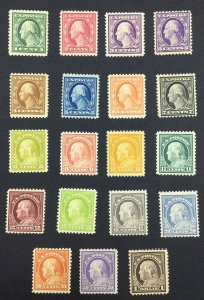 MOMEN: US STAMPS #498/518 1917-20 MINT OG 15NH/4H(3c,7c,10c,20c) LOT #76676