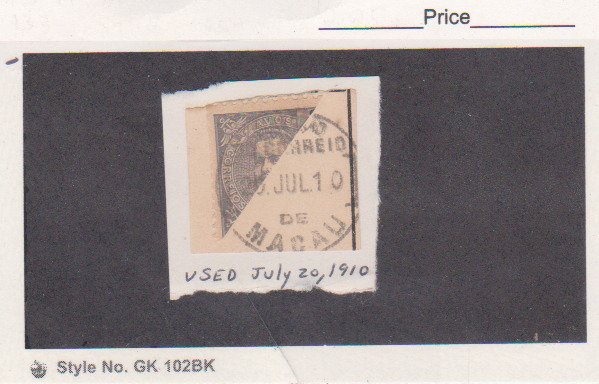 MACAO Scott # 81v(SG 174a)BISECT USED ON PIECE July- 20,1910 on Part of Cover