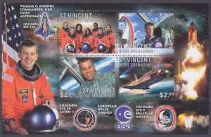 2003 St Vincent and Grenadines 5787-5790KL Tragedy Shuttle Columbia W.C.McCool