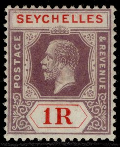 SEYCHELLES GV SG119, 1r dull purple & red, M MINT. Cat £28. DIE II