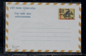 VIETNAM (P1211B)  60D MAN ON HORSE AEROGRAM UNUSED 