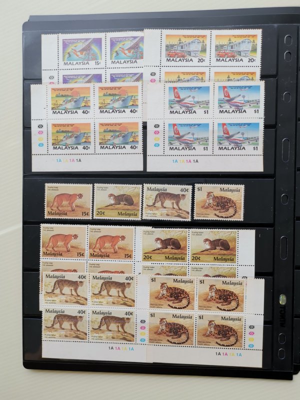 MALAYSIA EARLY 70s TO 80s MINT STAMPS COLLECTION ON 11 STOCKCARDS