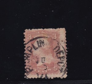 US 19th c #85C 3c Washington Z grill; used SCV=$3,750.00 (100K)