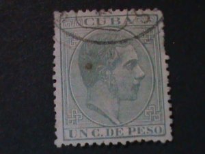 ​CUBA-1882-SC#100-SH490-KING ALFONSO XII- CTO-VF-143-YEARS OLD-LAST ONE