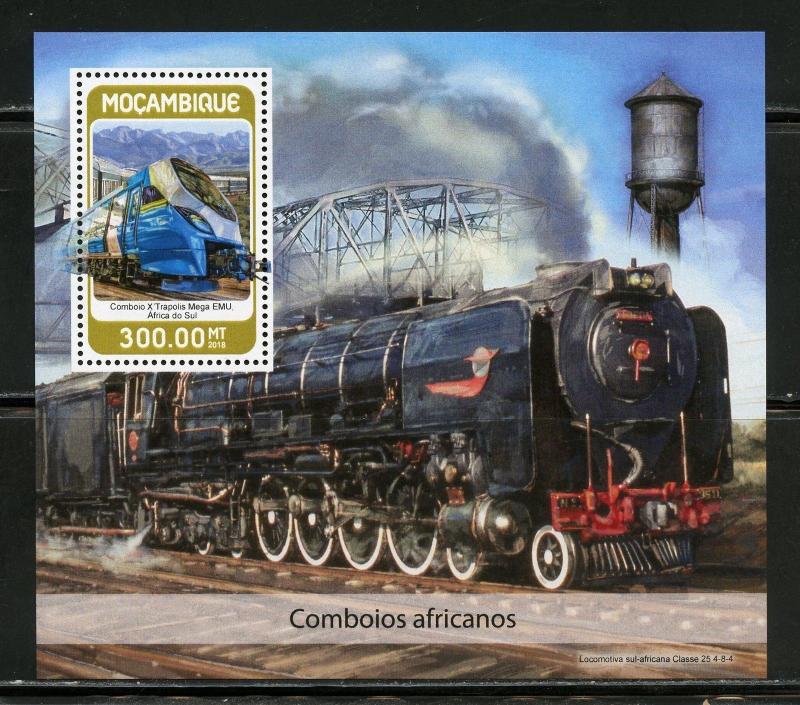 MOZAMBIQUE 2018 TRAINS OF AFRICA SOUVENIR SHEET MINT NH