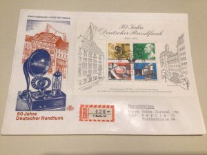 Germany 50 years of Broadcasting registered large first day cover  A9543