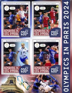 Olympic Games in Paris 2024 HandBall 2024 year, 1+1 sheets  perforated  NEW