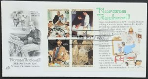 U.S. Used Stamp Scott #2840 50c Rockwell Souvenir Sheet ArtCraft First Day Cover