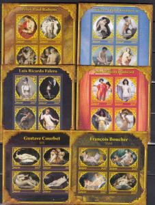 20diff pcs Nude Art Famous Paintings Imperf  -Private Local issue/ not MNH [G9]