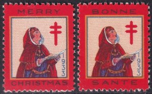 Canada 1933 Christmas seal set MNH**