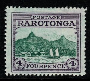 COOK ISLANDS SG84 1927 4d GREEN & VIOLET MTD MINT