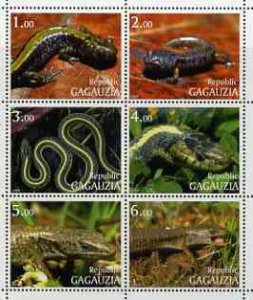 GAGAUZIA - 1999 - Reptiles - Perf 6v Sheet - Mint Never Hinged - Private Issue