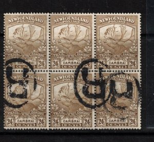 Newfoundland #125 Used Rare Block Of Six With Three Registered Cancels