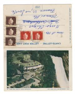 CANADA - 1963 1d & 4d definitives on Touristic Letter Post Card to France