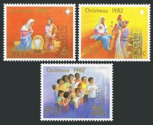 Fiji 477-479,480,MNH.Mi 471-473,Bl.4. Christmas-1982.Holy Family.Faith.Raphael.