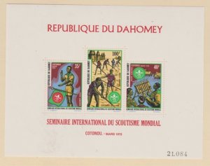 Dahomey Scott #C16a Stamp - Plate #21.084 - Mint NH Souvenir Sheet