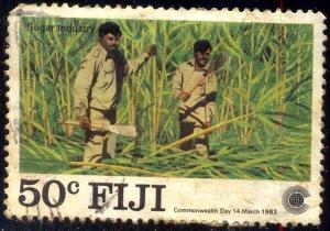 Sugar Cane Crop, Fiji SC#487 Used