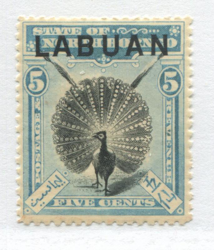 Labuan overprinted on North Borneo QV 1900 5 cents light blue & black mint o.g.