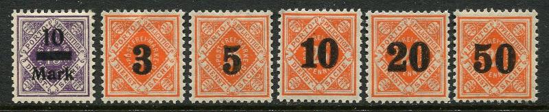 GR Lot 10069 German State Wurttemburg 1922-3 MICHEL 160 184-188 Dienst 