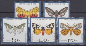 Germany 1992 Sc#B728-732 Mi#1602-1606 Butterflys mnh (BU1830)