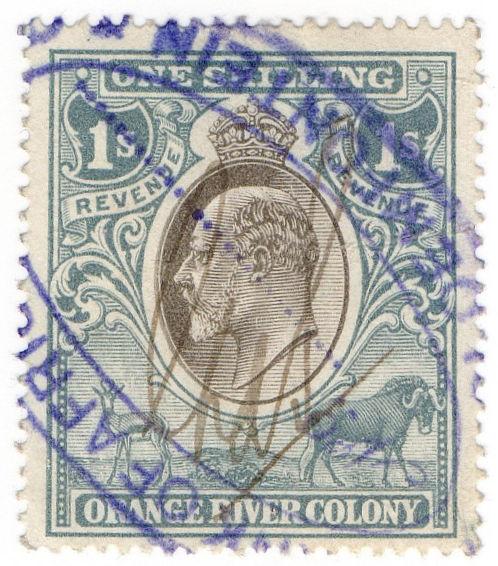 (I.B) Orange River Colony Revenue : Duty Stamp 1/-