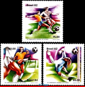 1786-88 BRAZIL 1982 WORLD CUP SPAIN, FIFA, SOCCER FOOTBALL, RHM C-1245-7 SET MNH