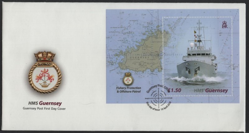 Guernsey 2003 FDC Sc 807 1.50pd HMS Guernsey Decommissioning