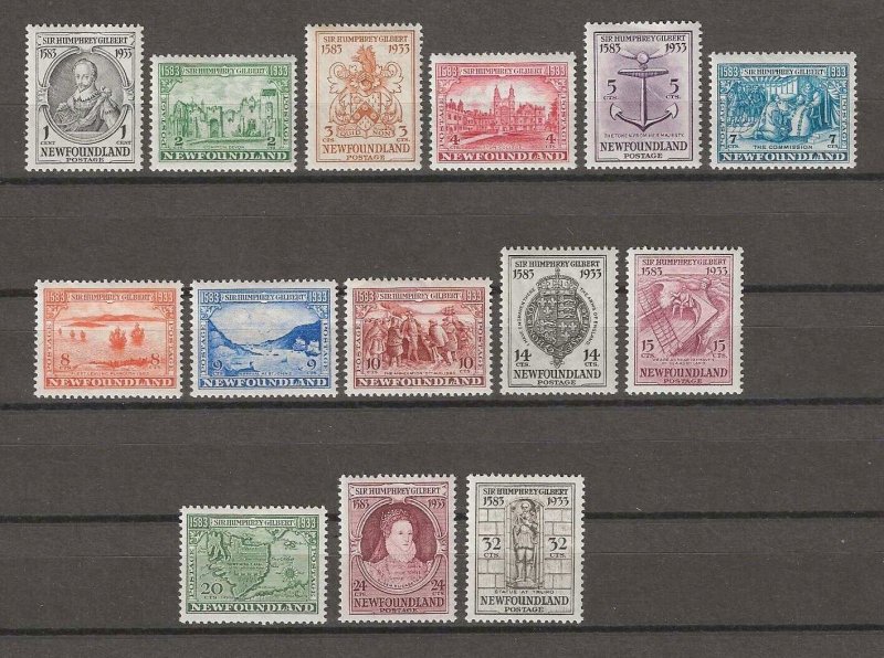 CANADA/NEWFOUNDLAND 1933 SG 236/249 MINT