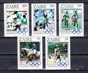 Zaire, Scott cat. 1154-1158. L. A. Summer Olympics issue