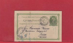 UPU 2 cent post card 1895 to ** AUSTRIA ** with receiver 