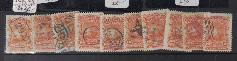 El Salvador SC 19 Lot of 10 Cancels VFU (5cwz)
