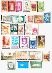 D)ISRAEL, ENVELOPE WITH 28 STAMPS WITH DIFFERENT THEMES, VARIETY OF COLORS, USED