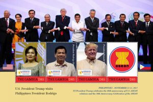 Gambia 2017 - U.S PRESIDENT TRUMP VISITS PHILIPPINES - sheetlet of 4 - MNH