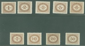 Austria #J1-J9 Unused Single (Complete Set)