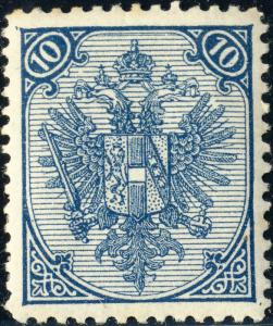 BOSNIE / BOSNIA / BOSNIEN - 1895 - Mi5.II (typo.) 10Kr blue p.12-1/2 - Mint*