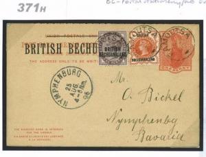 371h 1896 BRITISH BECHUANALAND *Ramoutsa*Uprated Intact Reply Card Cover Bavaria