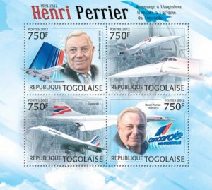 Togo - Concorde Engineer Henri Perrier - 4 Stamp Sheet - 20H-442