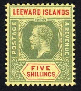 Leeward Is SG57a 5/- Green and red on Orange-buff M/M Cat 120 pounds