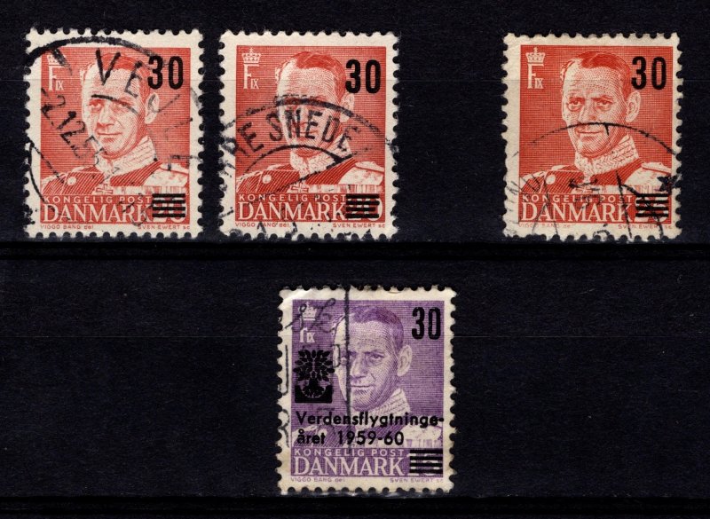 Denmark 1955-60 Frederik IX Definitives Optd. incl. World Refugee Year [Used]