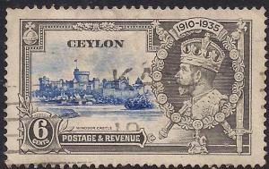 Ceylon 1935 KGV 6cts Silver Jubilee SG 379 ( H1173 )