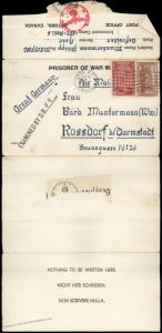 Germany 1942 WWII POW Afrika Korps Kgf Ottawa Canada + Feldpost Italy Cove 82567