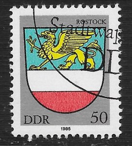 Germany DDR #2466 50pf City Arms - Rostock ~ CTO