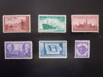 1946 US Commemorative Complete Year Set  #939-944  MNH