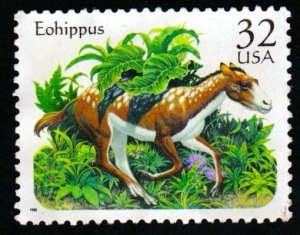 SC# 3077 - (32c) - Prehistoric Animals, Eohippus, used single.