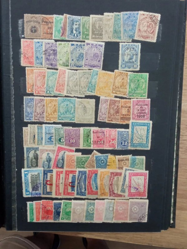 Extensive Collection of +3000 Latin American used Stamps in stockbook variety