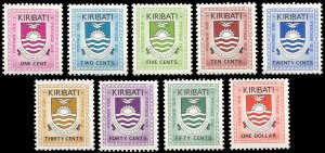 Kiribati J1-J9, MNH, Postage Due Coat of Arms